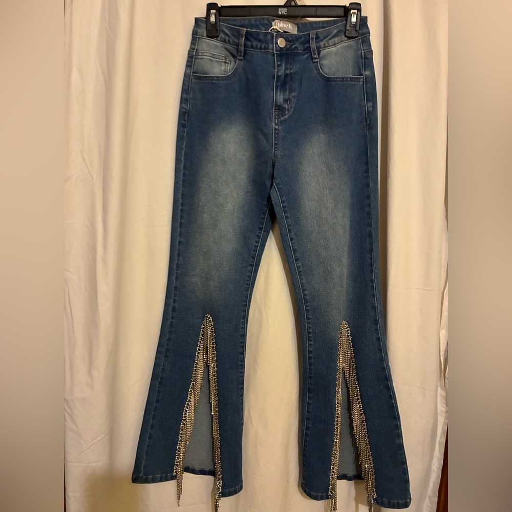 Blue B Rhinestone Fringe Jeans - Picture 6 of 13